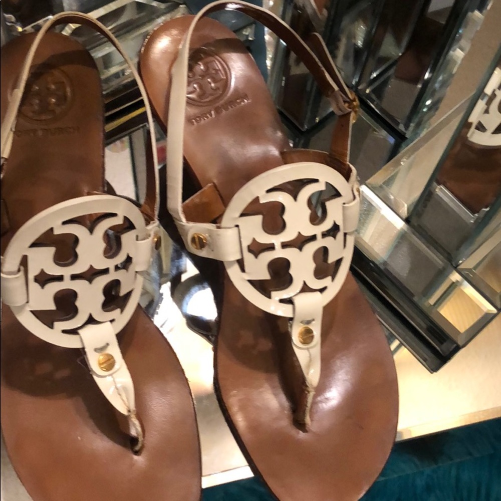 Tory Burch white kitty heels